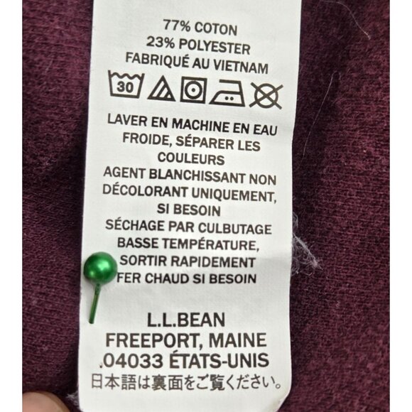 LL Bean Sweatshirt Jacket Full-Zip Plum Weave M Cotton Polyester Traditional Fit - Picture 12 of 14